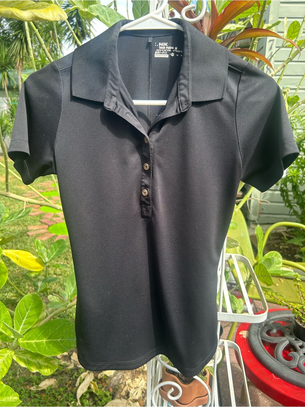 Nike Women’s Black Short-Sleeve Button Polo